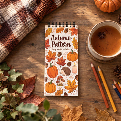 Autumn Pattern Cozy Motifs 10x20 cm Cep Boy Boyama Kitabı