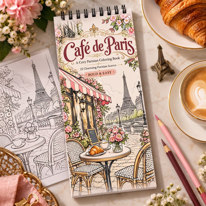 Café de Paris – Paris Kafeleri Temalı Bold & Easy Boyama Kitabı | 10x20 cm