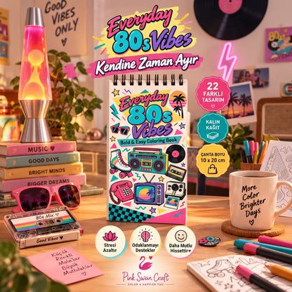 Retro 80s – Vol. 1: Everyday Life Boyama Kitabı 10x20 cm Cep / Çanta Boy