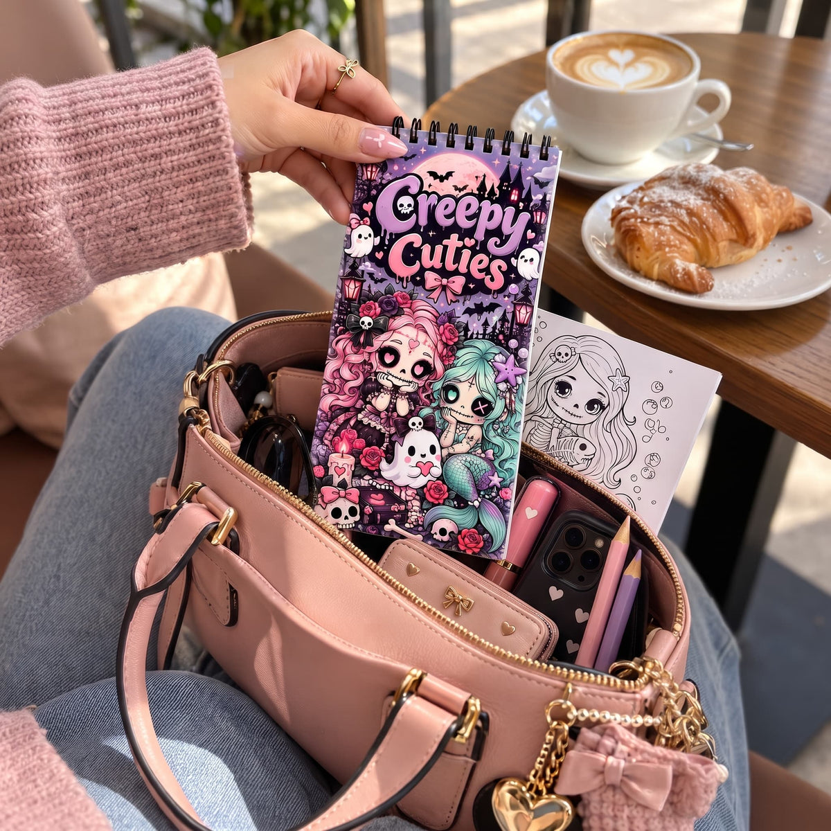 Creepy Cuties Korkunç Sevimli 10x20 cm Cep / Çanta Boy Boyama Kitabı