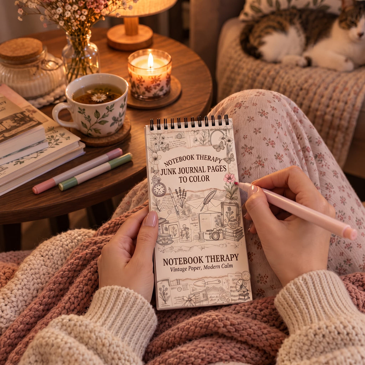 Notebook Therapy Junk Journal 10x20 cm Cep Boy Boyama Kitabı