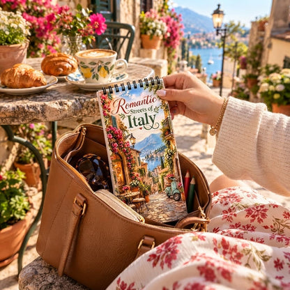 Romantic Streets of Italy 10x20 cm Cep Boy Boyama Kitabı