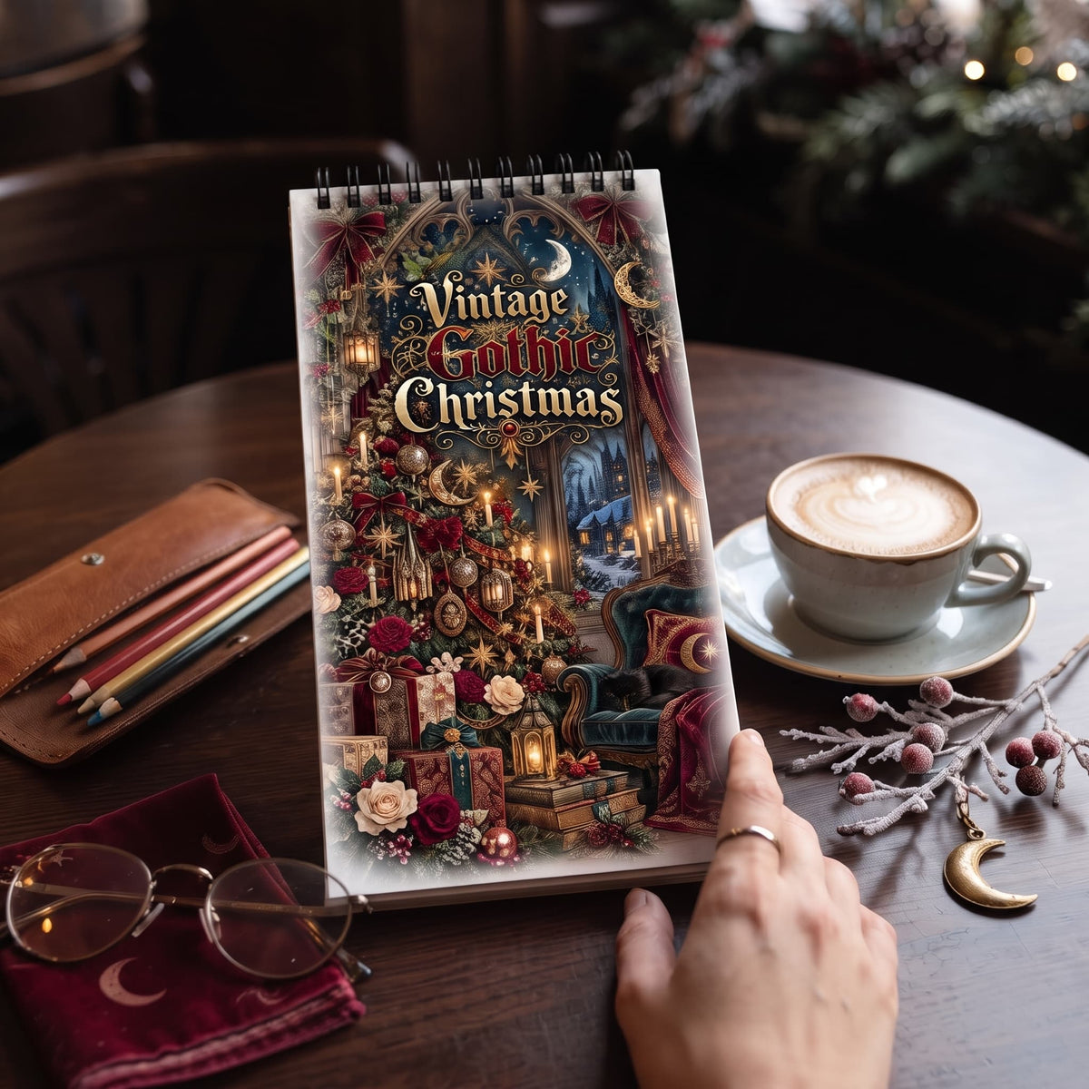 Vintage Gothic Christmas 10x20 cm Cep / Çanta Boy Boyama Kitabı