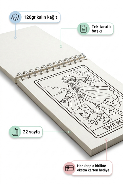 Anime Tarot: Bold & Easy Boyama Kitabı - 10x20 cm