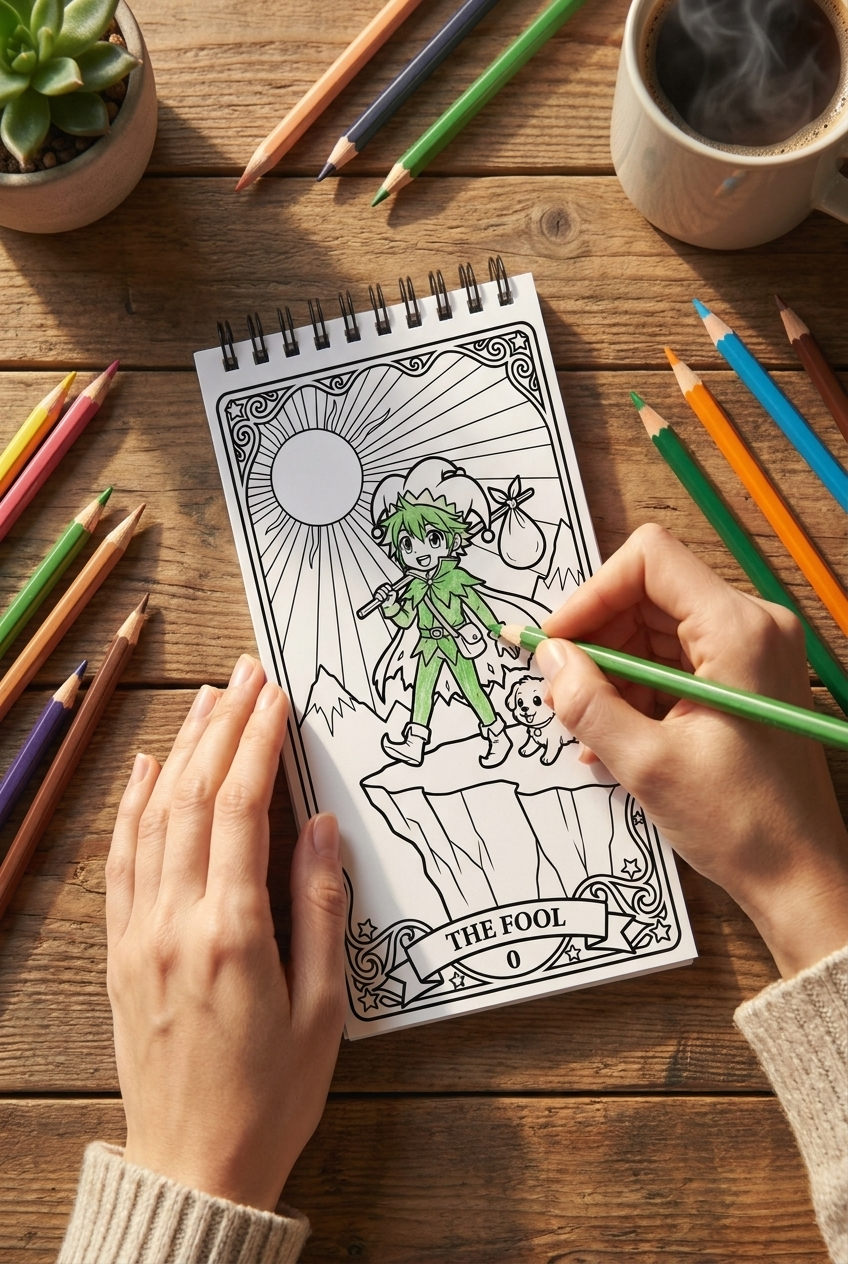 Anime Tarot: Bold & Easy Boyama Kitabı - 10x20 cm