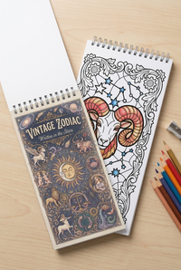 Vintage Zodiac Written in the Stars Boyama Kitabı - Çanta / Cep Boy - 10x20 cm