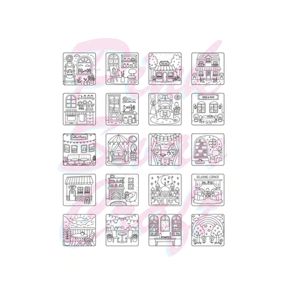 Cozy Spaces Bold And Easy – 20x20 cm Büyük Boyama Kitabı, Çocuklar ve Yetişkinler İçin