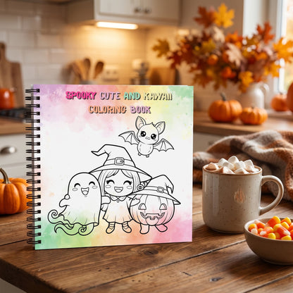 Halloween Spooky Cute And Kawaii Bold And Easy 20 x 20 Cm Büyük Boyama Kitabı