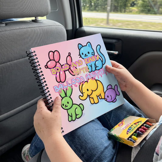 Cute Balloon Animals Bold And Easy 20x20 Cm Büyük Boyama Kitabı, Çocuklar Ve Yetişkinlere