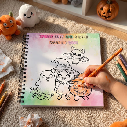 Halloween Spooky Cute And Kawaii Bold And Easy 20 x 20 Cm Büyük Boyama Kitabı