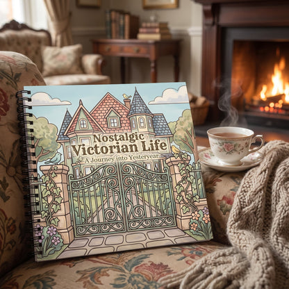 Vintage Nostalgic Victorian Life 20x20 Cm Büyük Boyama Kitabı, Çocuklar Ve Yetişkinlere