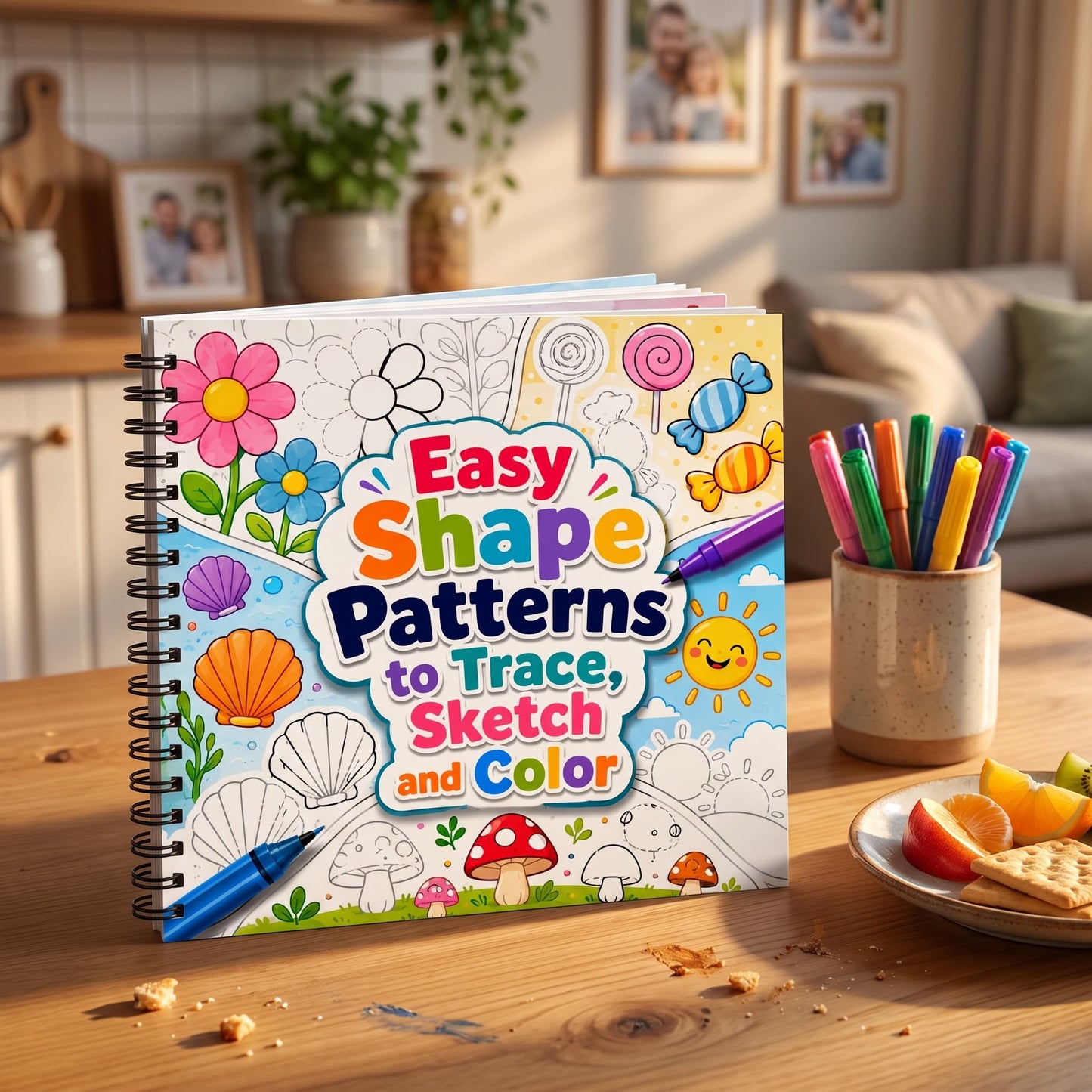 Easy Shape Patterns Trace Sketch Color Boyama Kitabı 20x20 cm 30 Görsel