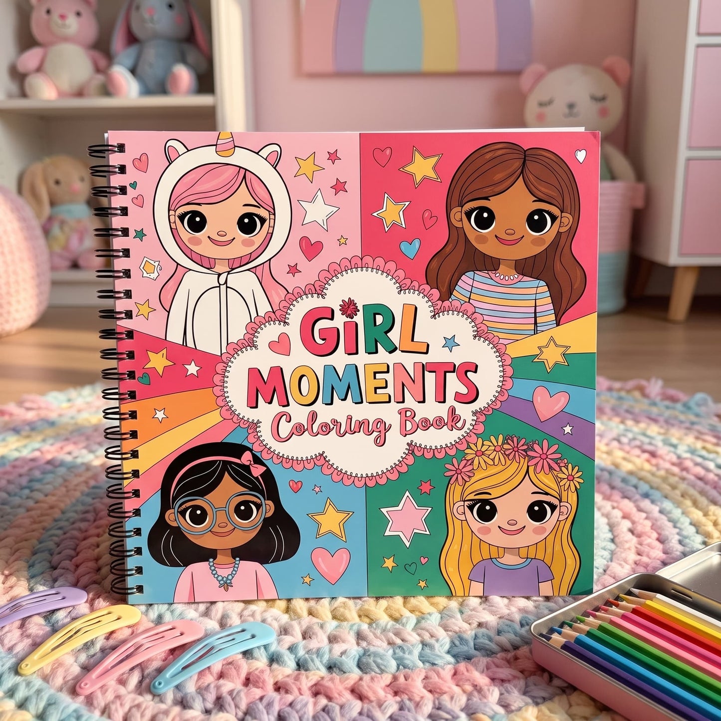 Girls Moments Bold And Easy 20 x 20 Cm Büyük Boyama Kitabı
