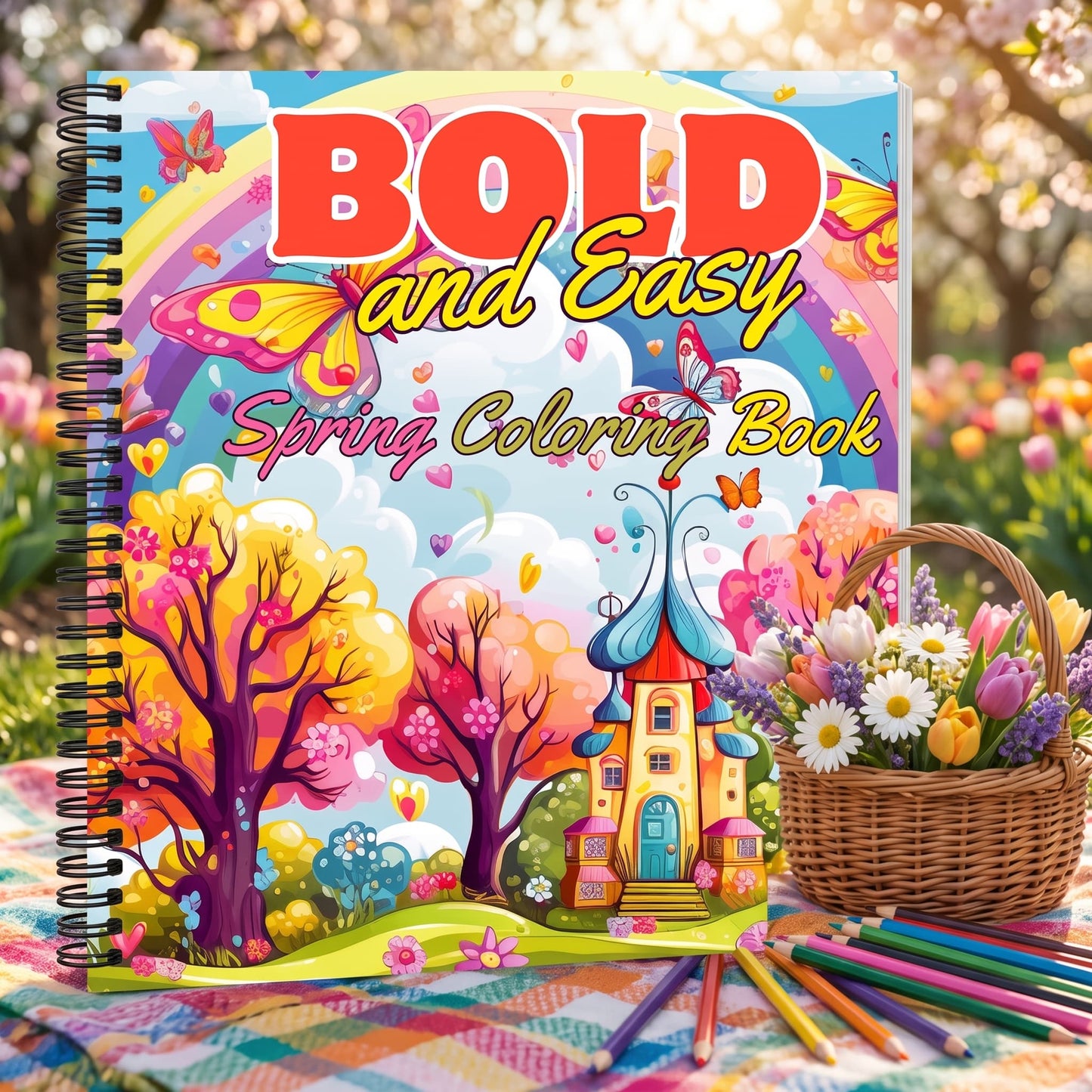 Spring (ilkbahar) Bold And Easy 20 x 20 Cm Büyük Boyama Kitabı
