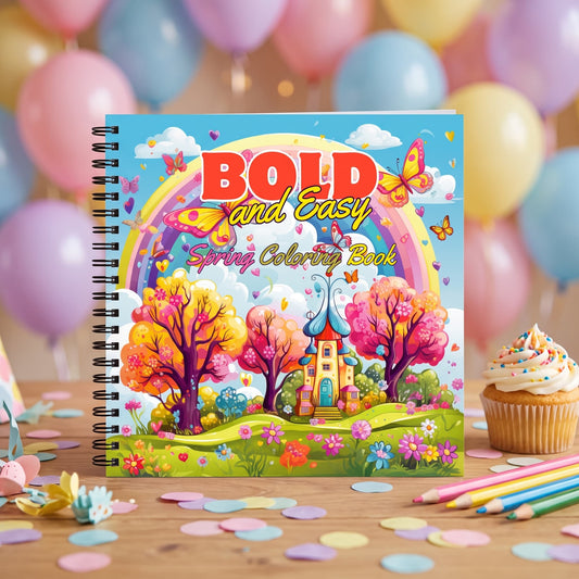 Spring (ilkbahar) Bold And Easy 20 x 20 Cm Büyük Boyama Kitabı