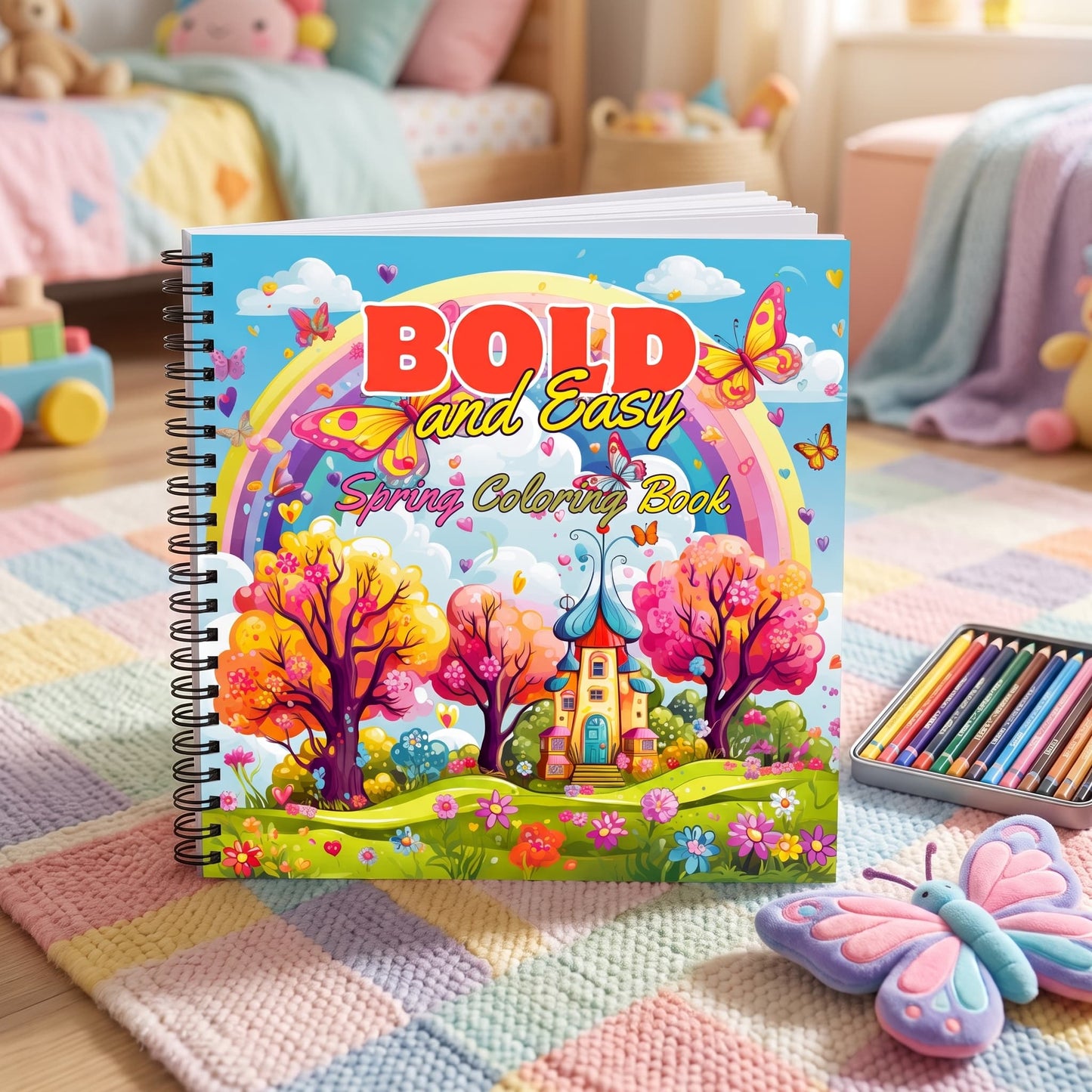 Spring (ilkbahar) Bold And Easy 20 x 20 Cm Büyük Boyama Kitabı