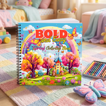 Spring (ilkbahar) Bold And Easy 20 x 20 Cm Büyük Boyama Kitabı