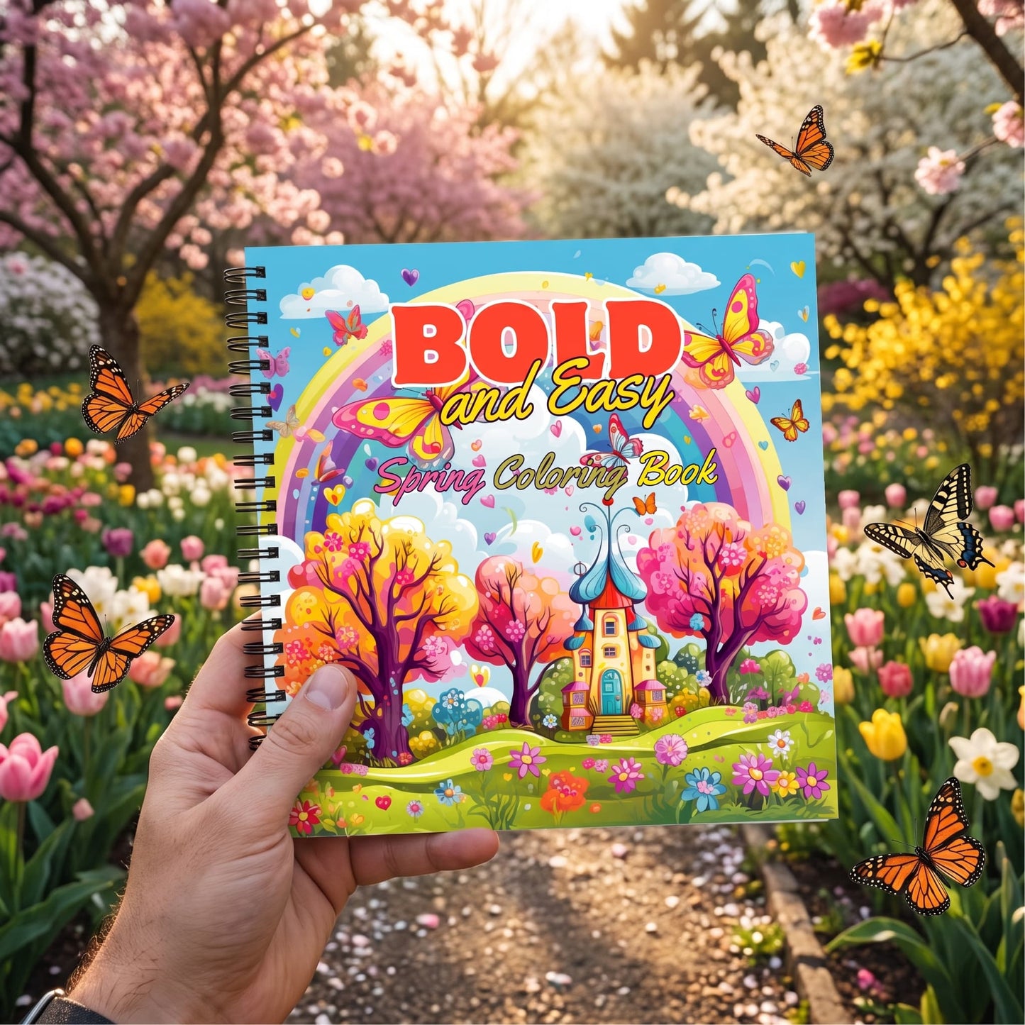 Spring (ilkbahar) Bold And Easy 20 x 20 Cm Büyük Boyama Kitabı