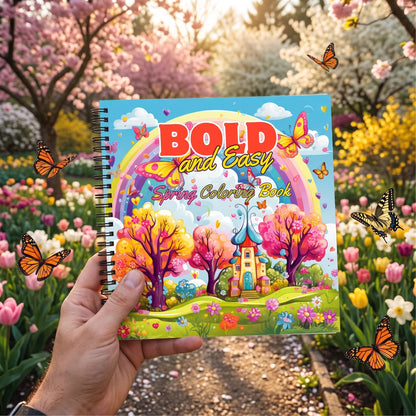 Spring (ilkbahar) Bold And Easy 20 x 20 Cm Büyük Boyama Kitabı