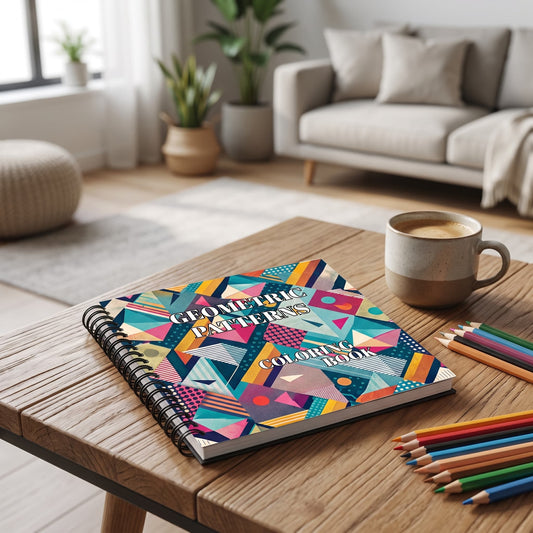 Geometrik Patternler 20 x 20 Cm Büyük Boyama Kitabı