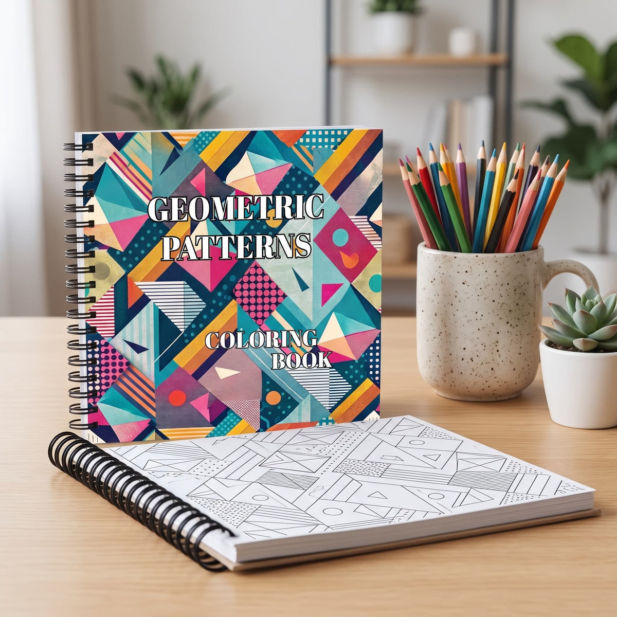 Geometrik Patternler 20 x 20 Cm Büyük Boyama Kitabı