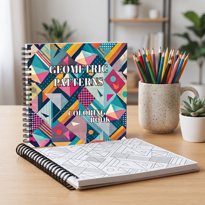 Geometrik Patternler 20 x 20 Cm Büyük Boyama Kitabı