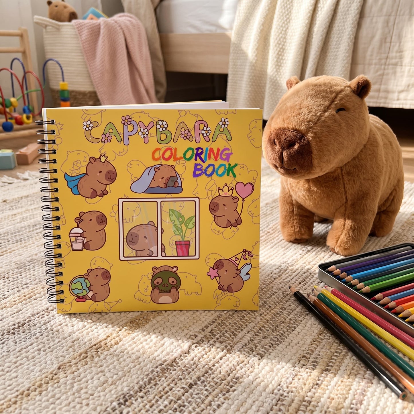 Kapibara (Capybara) Bold And Easy 20 x 20 Cm Büyük Boyama Kitabı