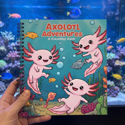 Cozy Axolotls (Aksolotlar) Bold And Easy 20 x 20 Cm Büyük Boyama Kitabı
