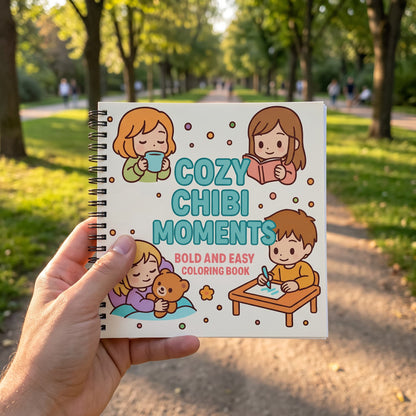 Cozy Anime Chibi Moments Bold And Easy 20x20 Cm Büyük Boyama Kitabı, Çocuklar Ve Yetişkinlere