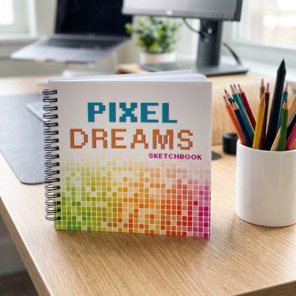 Pixel Dreams Skecth Book 20 X 20 Cm 50x50 Kareli Pixel Art, Eskiz, Çizim Ve Boyama Kitabı