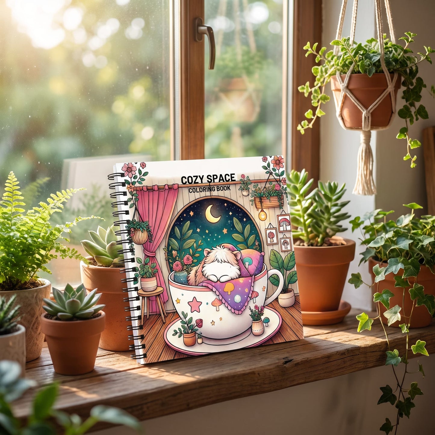 Cozy Spaces Bold And Easy – 20x20 cm Büyük Boyama Kitabı, Çocuklar ve Yetişkinler İçin