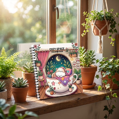 Cozy Spaces Bold And Easy – 20x20 cm Büyük Boyama Kitabı, Çocuklar ve Yetişkinler İçin