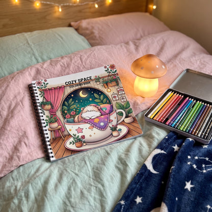Cozy Spaces Bold And Easy – 20x20 cm Büyük Boyama Kitabı, Çocuklar ve Yetişkinler İçin