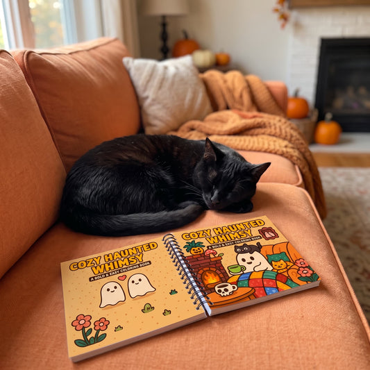 Cozy Haunted Whimsy Bold And Easy 20x20 Cm Büyük Boyama Kitabı, Çocuklar Ve Yetişkinler İçin