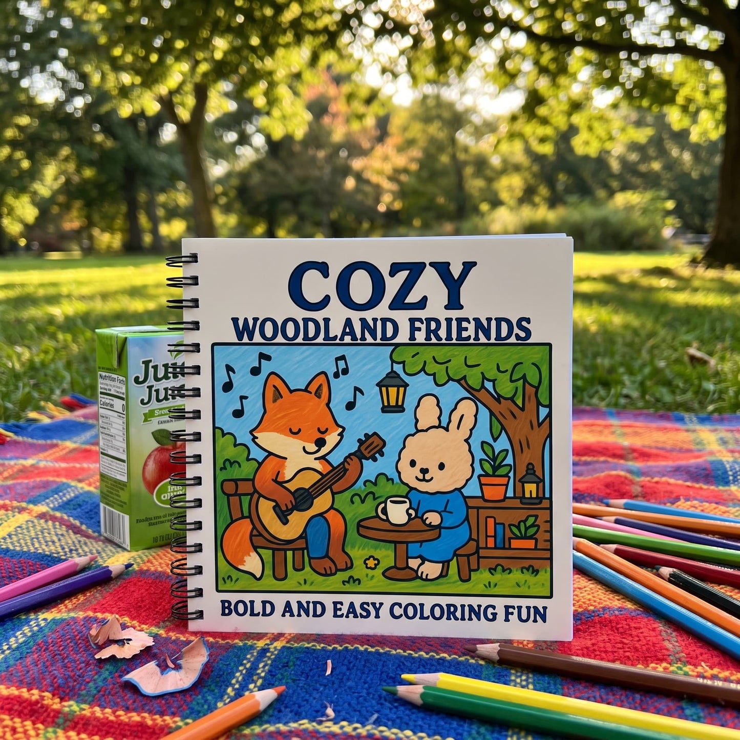 Cozy Woodland Friends Bold And Easy 20x20 Cm Büyük Boyama Kitabı, Çocuklar Ve Yetişkinlere