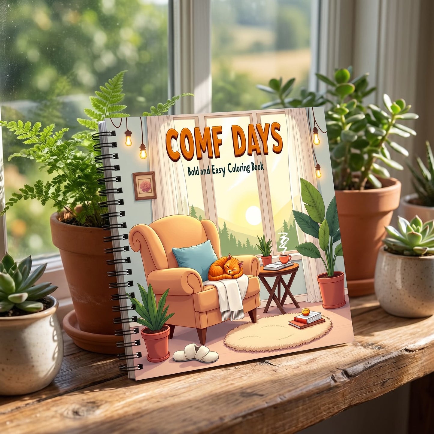 Bold And Easy Comf Day 20 x 20 Cm Büyük Boyama Kitabı - Yetişkin ve Çocuklar İçin Boyama Kitabı