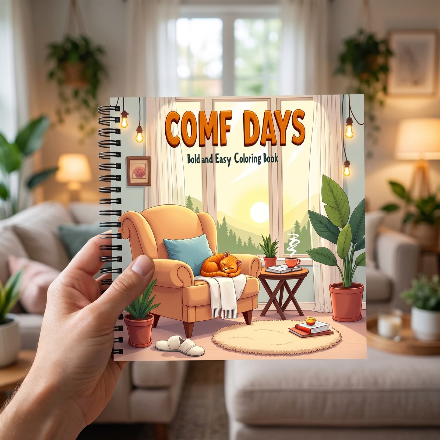 Bold And Easy Comf Day 20 x 20 Cm Büyük Boyama Kitabı - Yetişkin ve Çocuklar İçin Boyama Kitabı