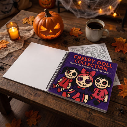 Creepy Doll Collection Bold And Easy 20x20 Cm Büyük Boyama Kitabı Çocuklar Yetişkinler