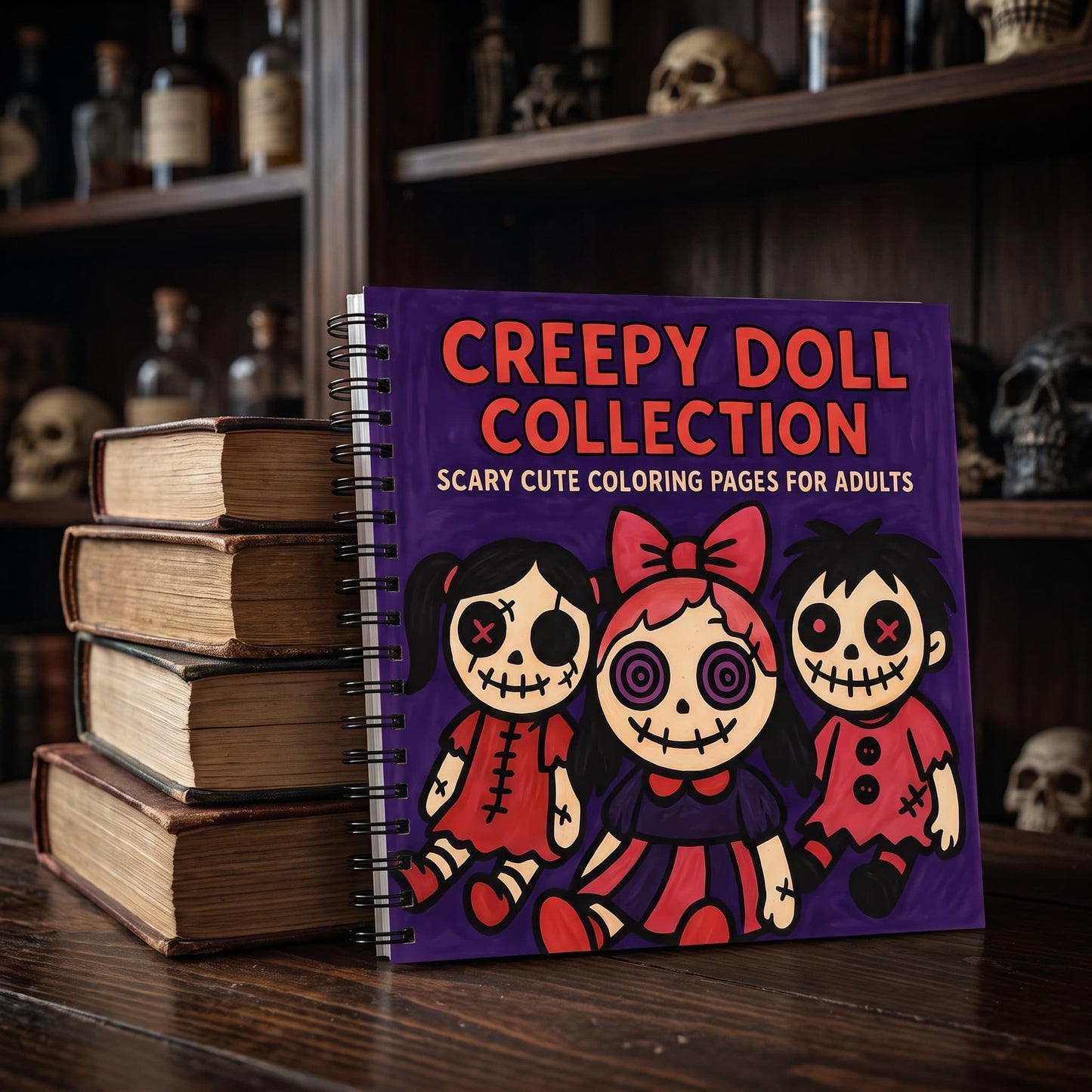 Creepy Doll Collection Bold And Easy 20x20 Cm Büyük Boyama Kitabı Çocuklar Yetişkinler