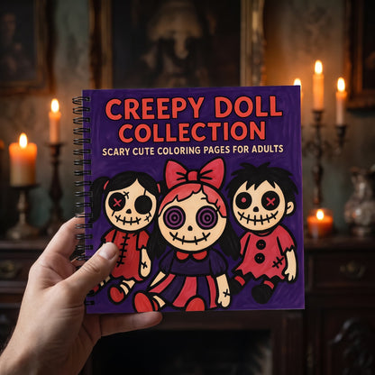 Creepy Doll Collection Bold And Easy 20x20 Cm Büyük Boyama Kitabı Çocuklar Yetişkinler