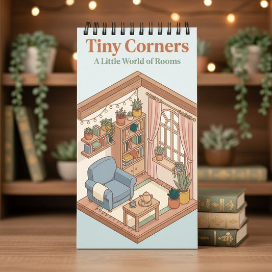 Tiny Corners: A Little World of Rooms Boyama Kitabı - Çanta / Cep Boy - 10x20 cm