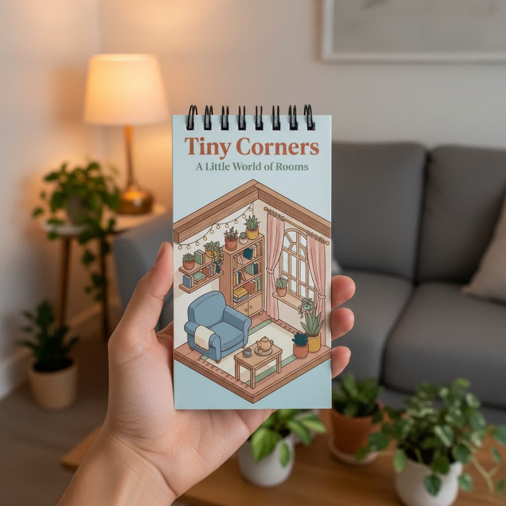 Tiny Corners: A Little World of Rooms Boyama Kitabı - Çanta / Cep Boy - 10x20 cm