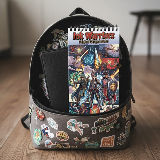 Ink Warriors: Original Manga Heroes Boyama Kitabı - Çanta / Cep Boy - 10x20 cm