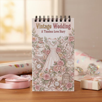 Vintage Wedding: A Timeless Love Story Boyama Kitabı - Çanta / Cep Boy - 10x20 cm
