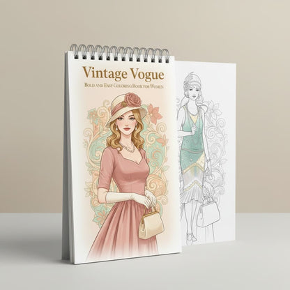 Vintage Fashion Women Cep Boy Boyama Kitabı 10x20 cm