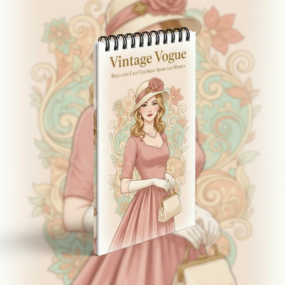 Vintage Fashion Women Cep Boy Boyama Kitabı 10x20 cm