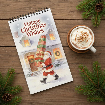 Vintage Christmas Wishes Boyama Kitabı - Çanta / Cep Boy - 10x20 cm