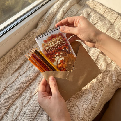 Autumn Wonders – Sonbahar Temalı Cep Boy Boyama Kitabı | Kendine Zaman Ayır