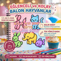 Cute Balloon Animals Bold And Easy 20x20 Cm Büyük Boyama Kitabı, Çocuklar Ve Yetişkinlere
