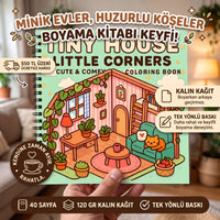 Tiny House Little İsometric Corners – 20x20 cm Büyük Boyama Kitabı, Çocuklar ve Yetişkinler